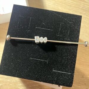 Silver 'Boo' Barbell Piercing